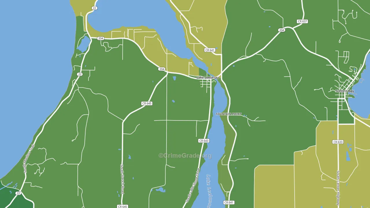 49653, MI Map of Vehicle Theft Rates