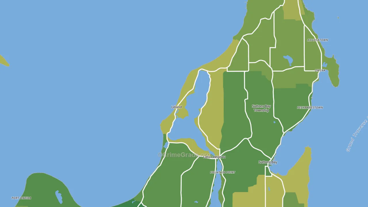 49654, MI Map of Vehicle Theft Rates