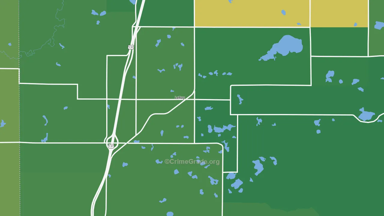 49655, MI Map of Vehicle Theft Rates