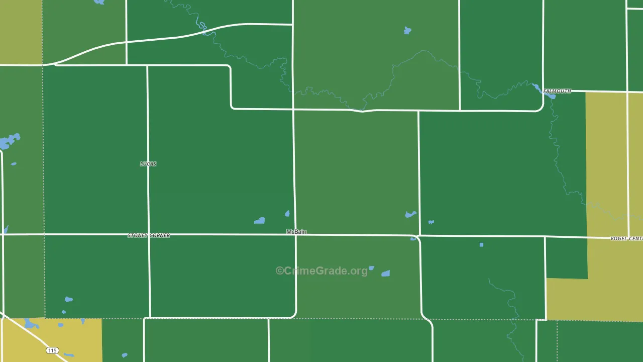 49657, MI Map of Vehicle Theft Rates