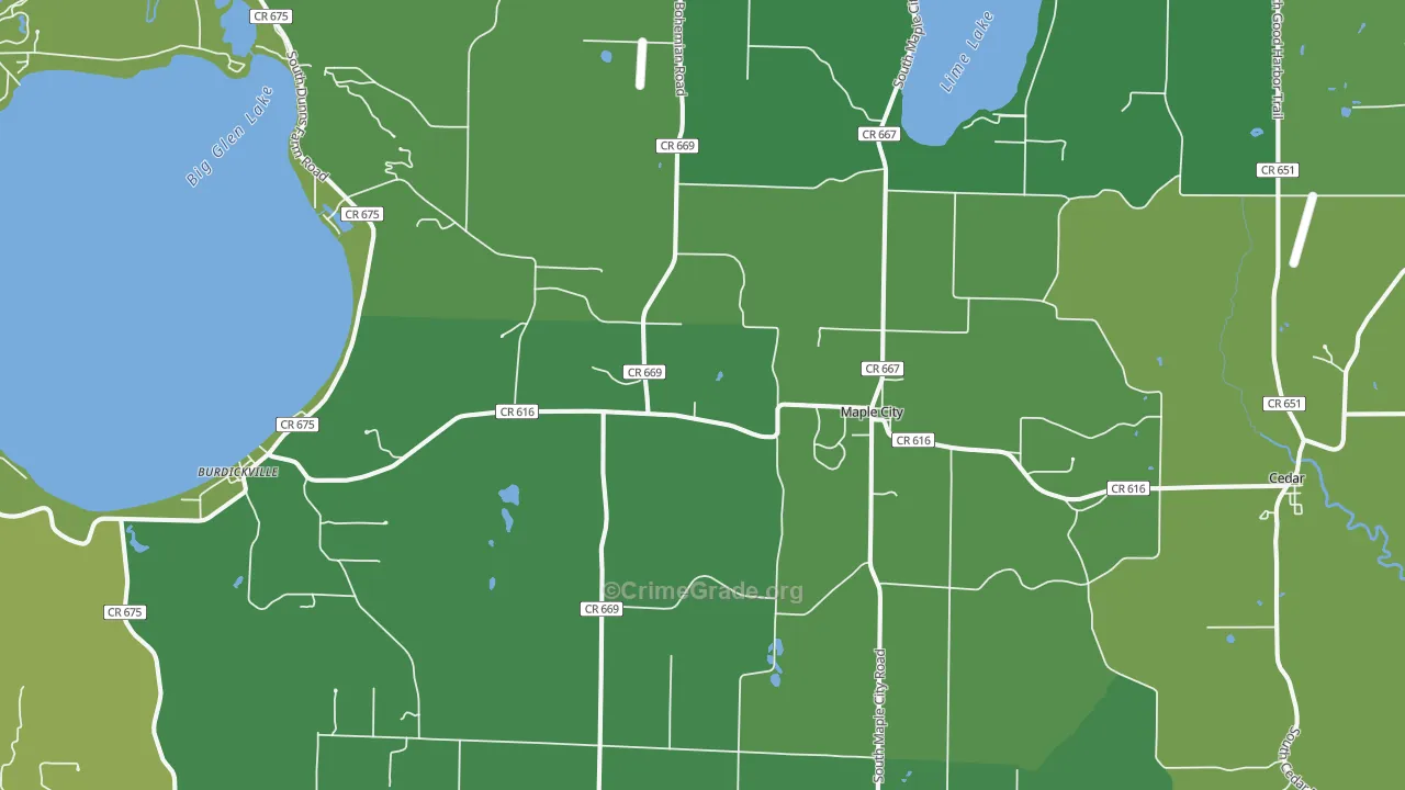 49664, MI Map of Vehicle Theft Rates