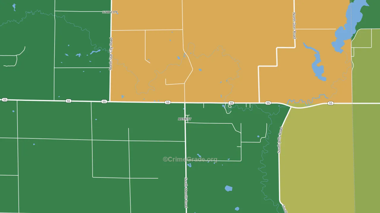 49667, MI Map of Vehicle Theft Rates