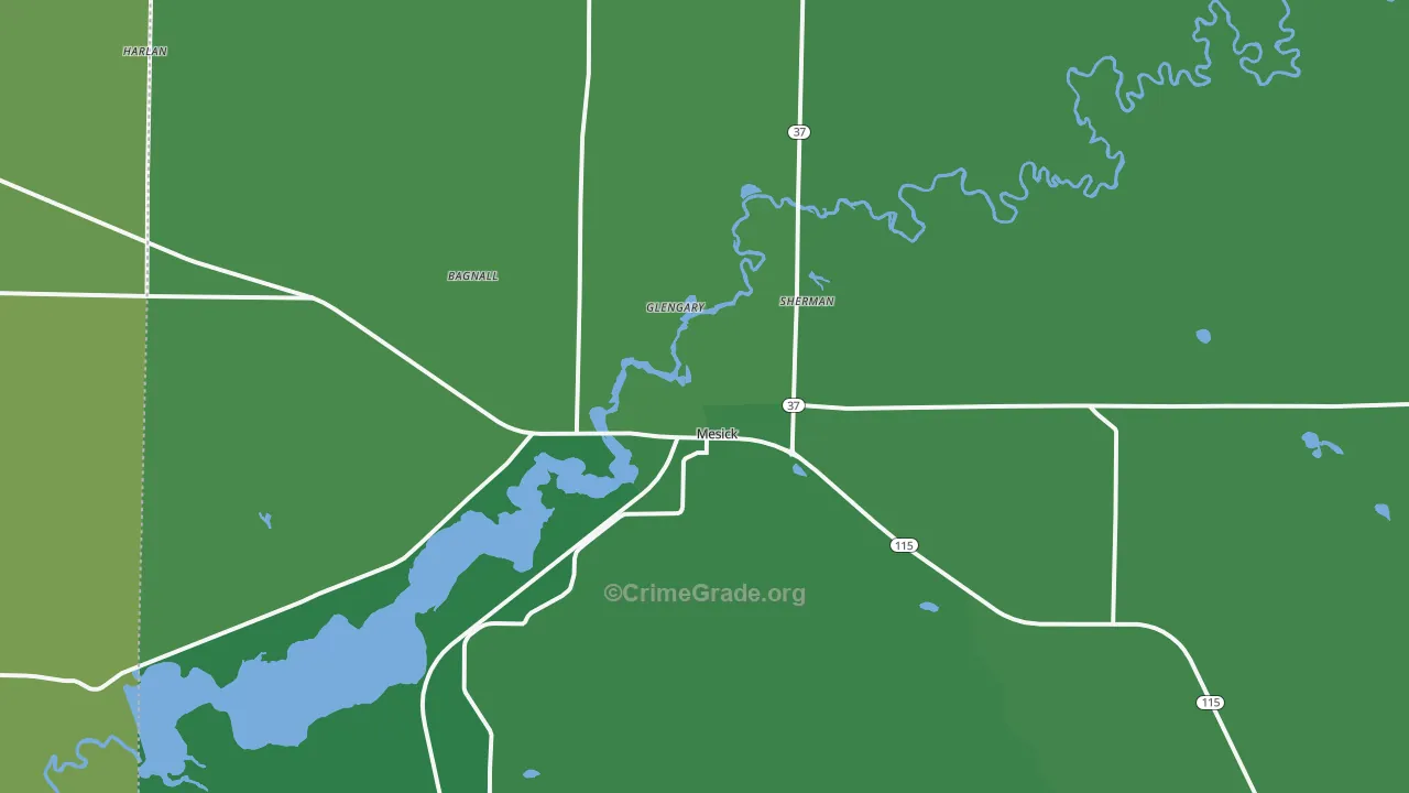 49668, MI Map of Vehicle Theft Rates
