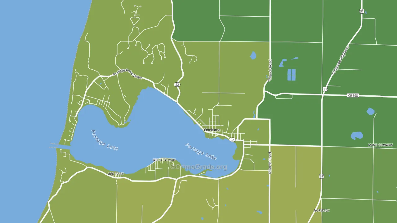 49675, MI Map of Vehicle Theft Rates