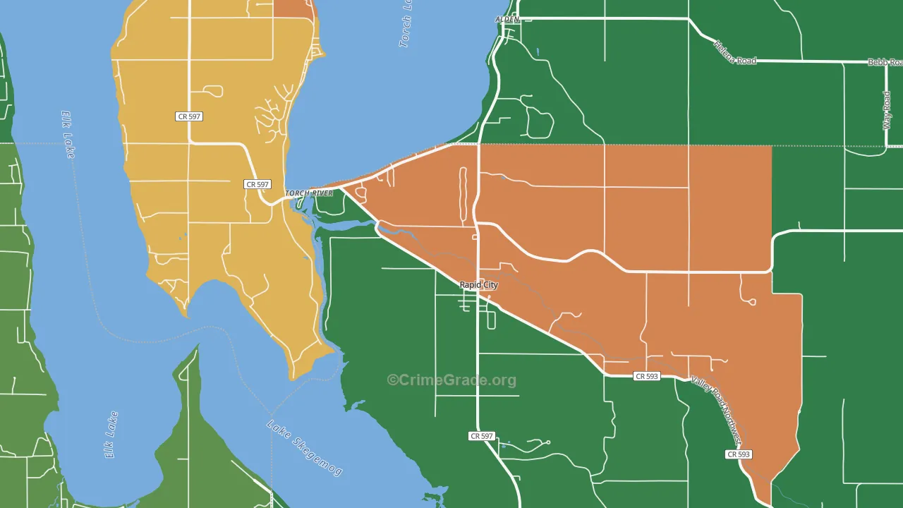 49676, MI Map of Vehicle Theft Rates