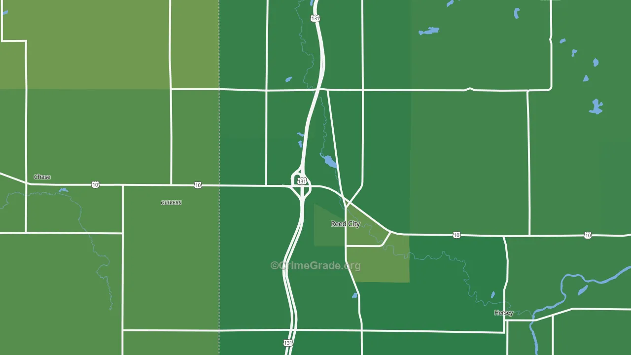 49677, MI Map of Vehicle Theft Rates