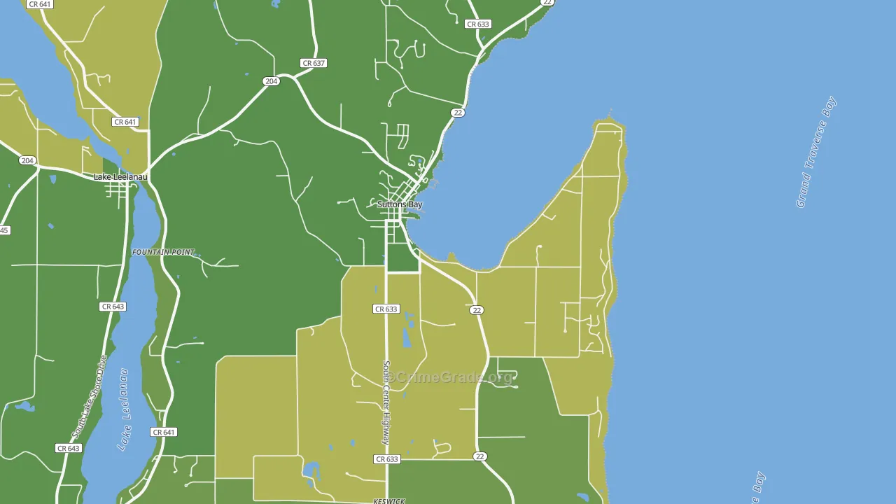 49682, MI Map of Vehicle Theft Rates