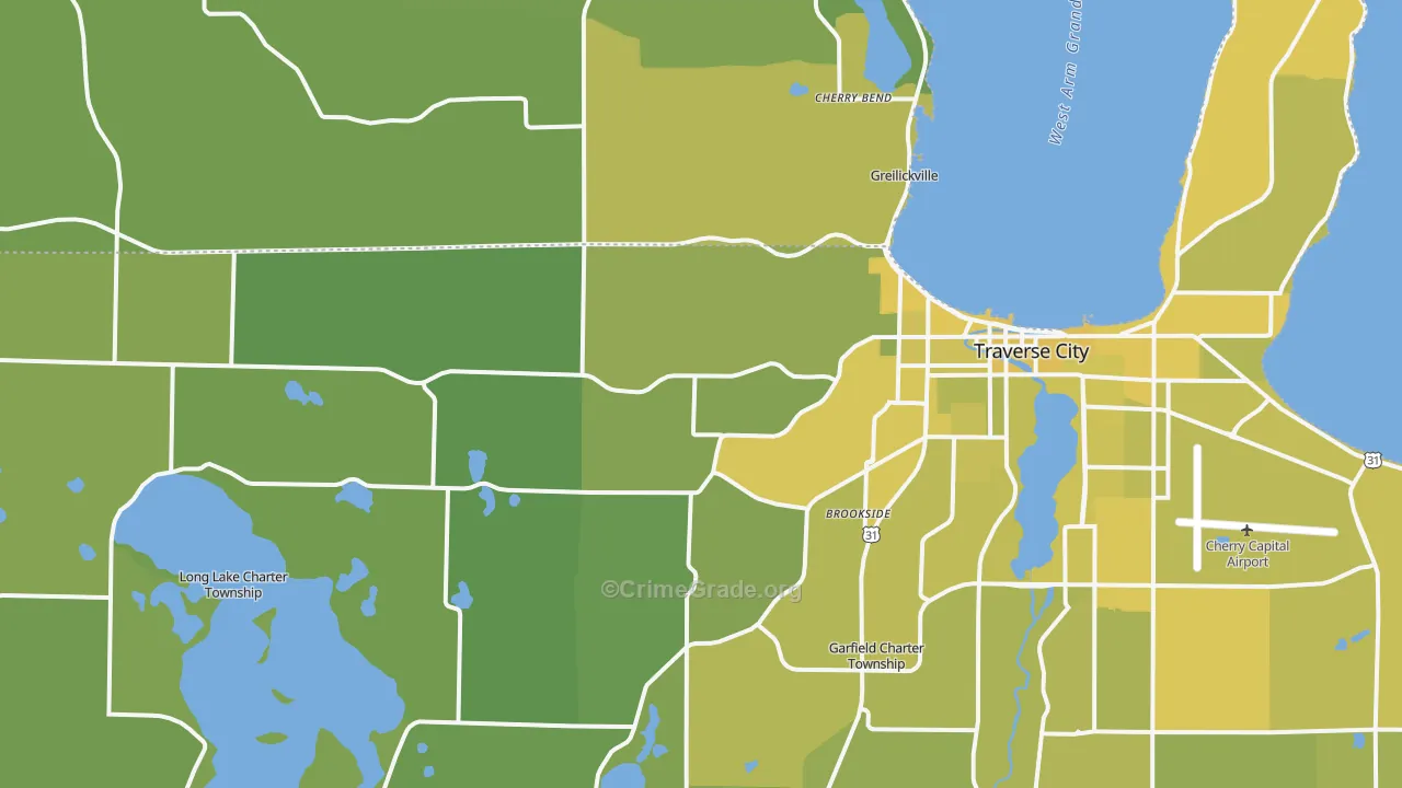 49684, MI Map of Vehicle Theft Rates