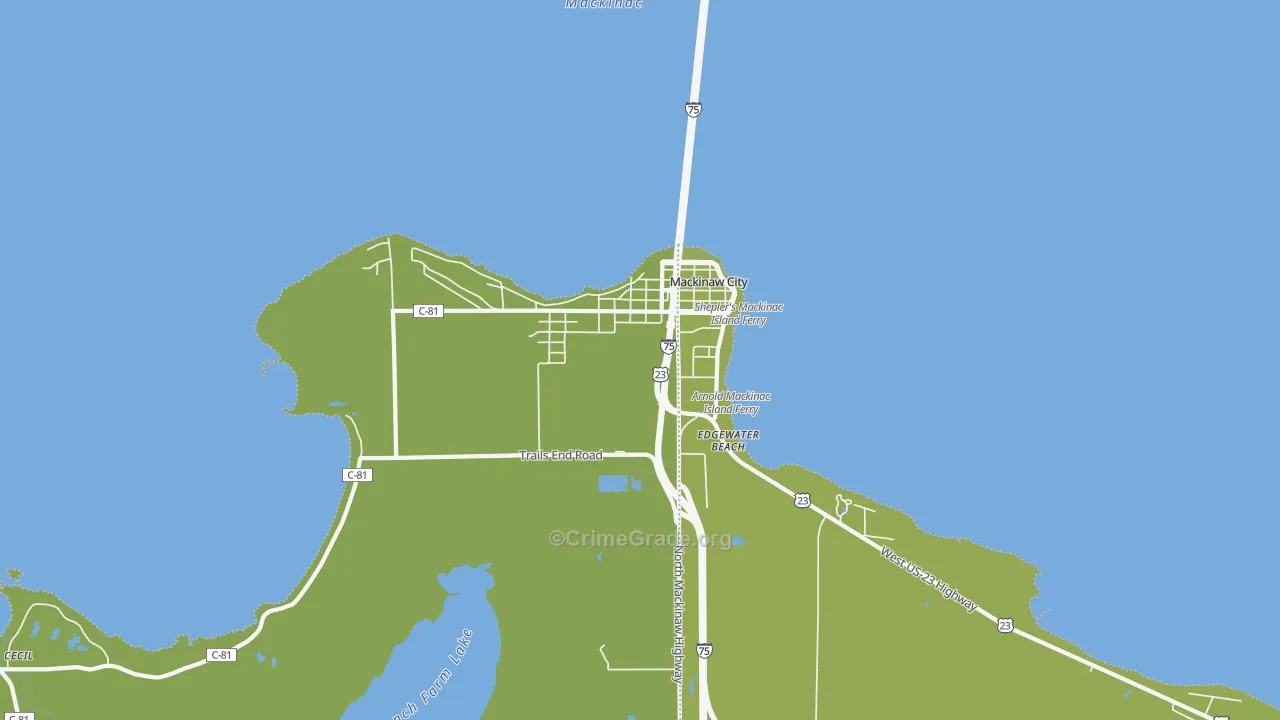 49701, MI Map of Vehicle Theft Rates