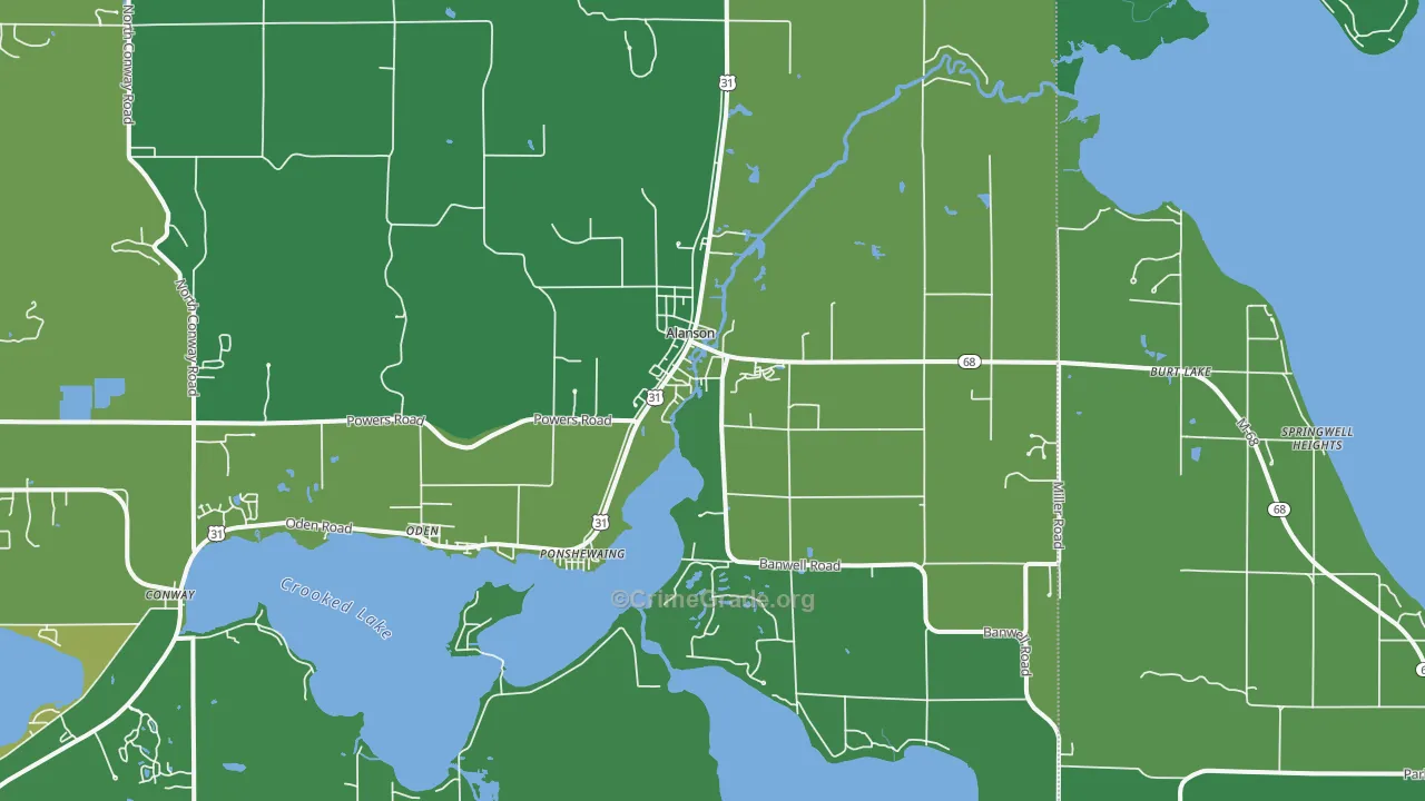 49706, MI Map of Vehicle Theft Rates