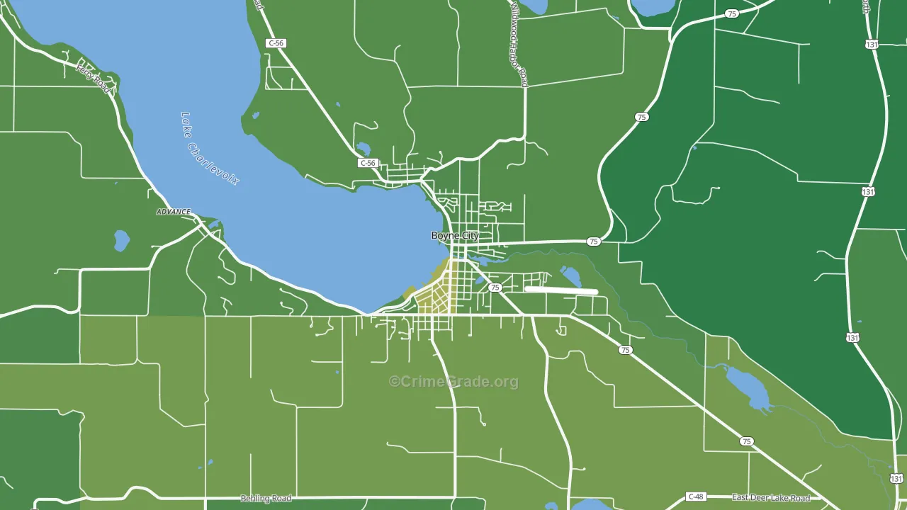 49712, MI Map of Vehicle Theft Rates