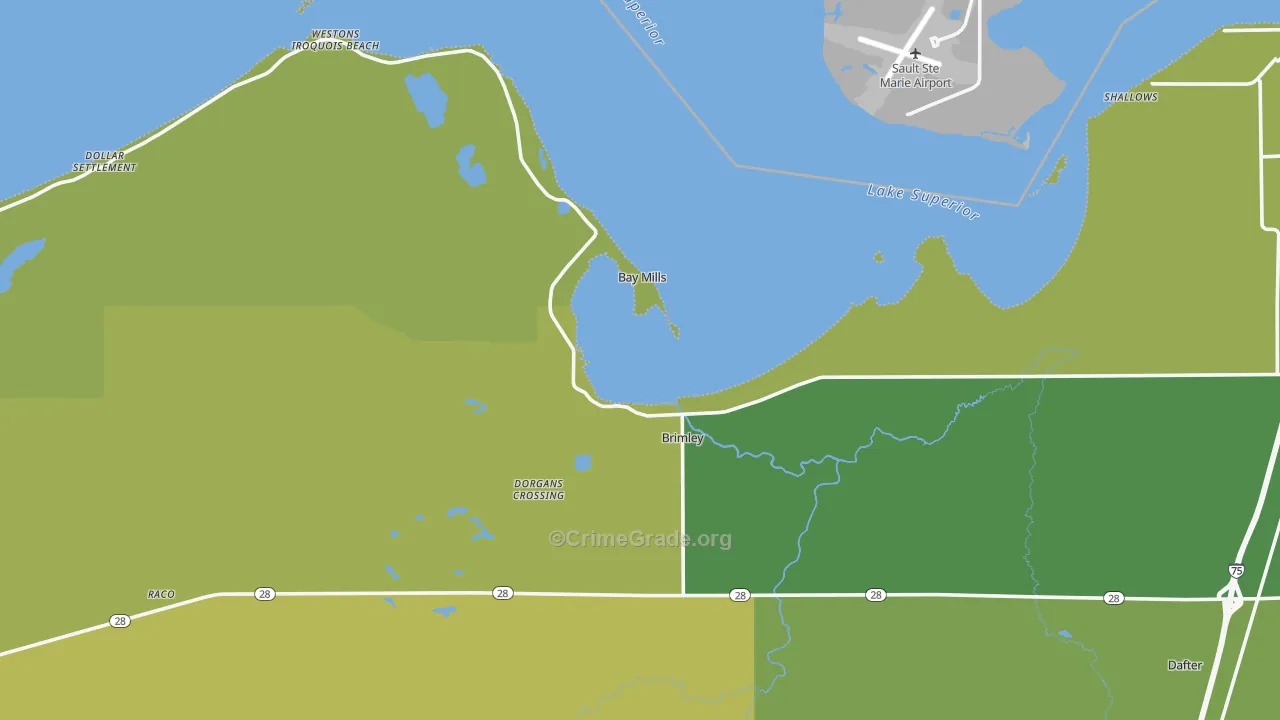 49715, MI Map of Vehicle Theft Rates