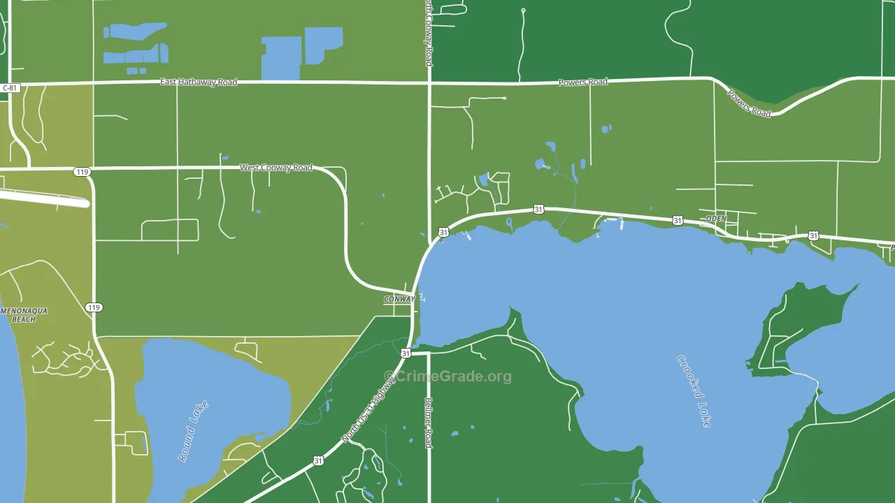 49722, MI Map of Vehicle Theft Rates
