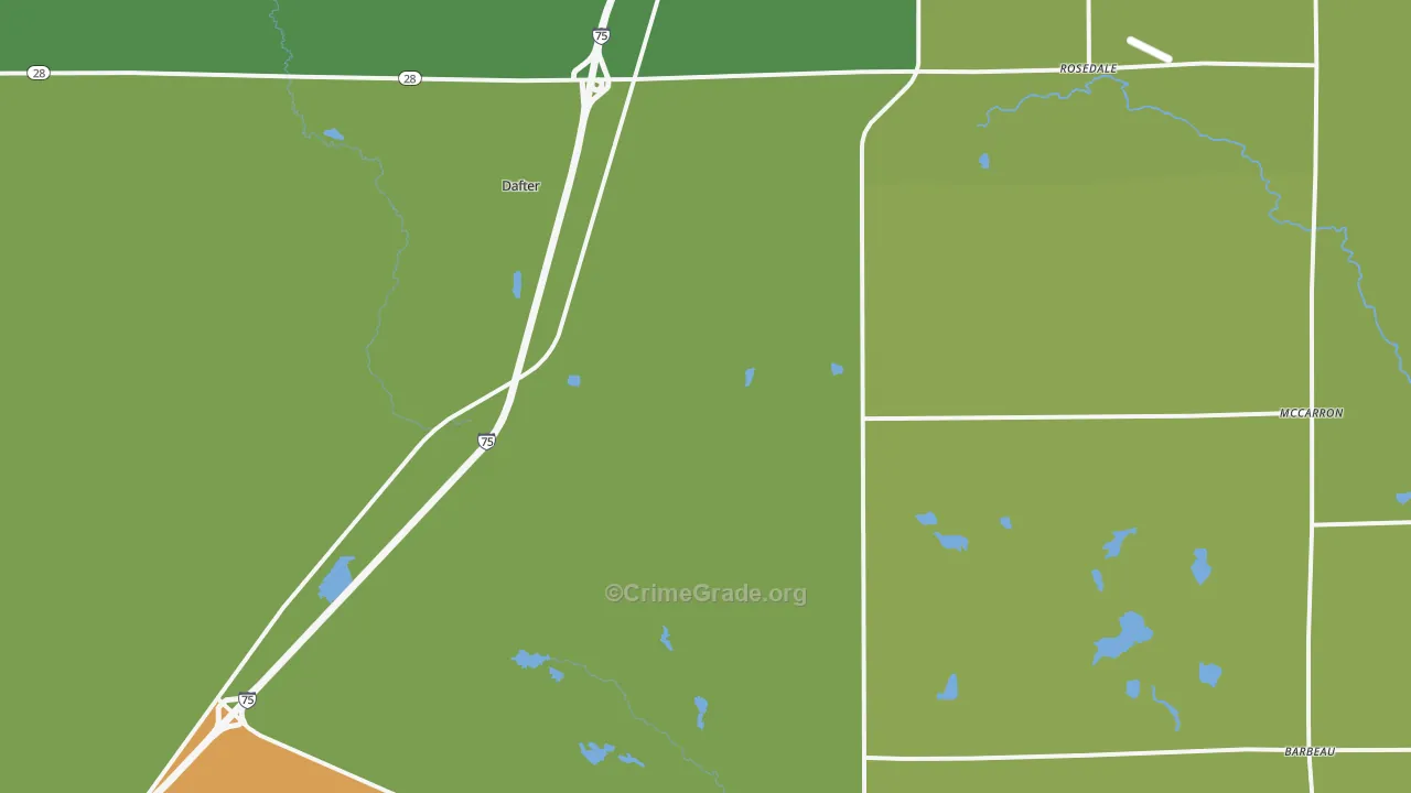 49724, MI Map of Vehicle Theft Rates