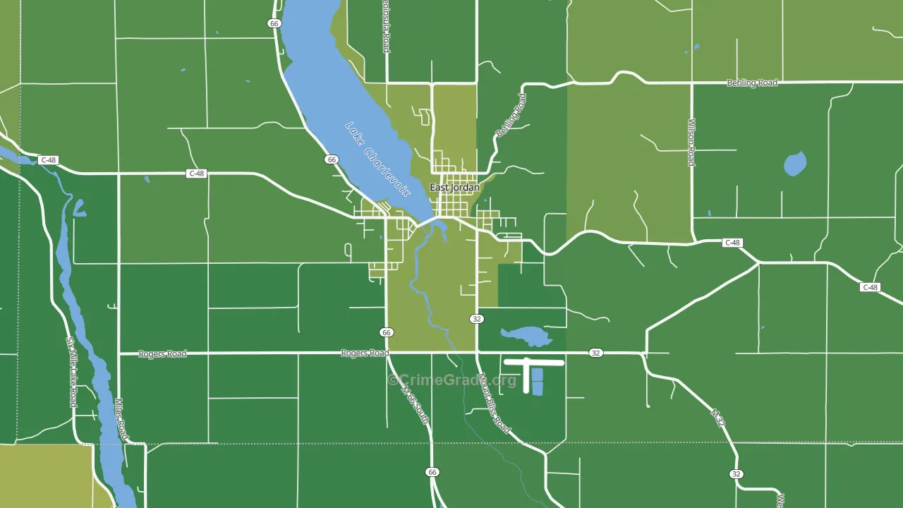 49727, MI Map of Vehicle Theft Rates