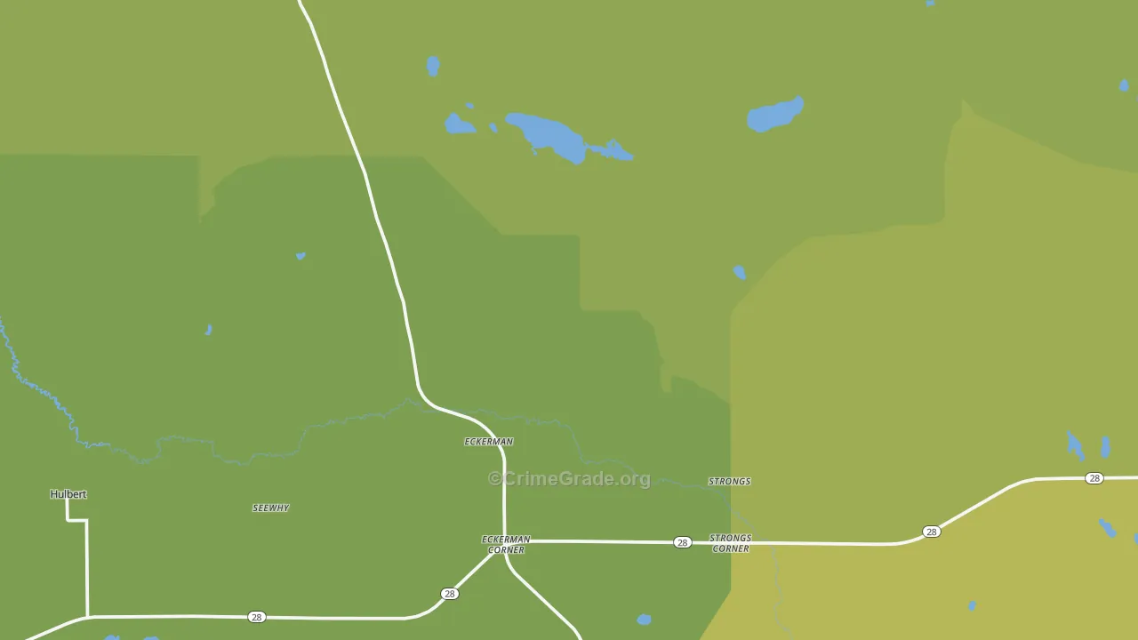 49728, MI Map of Vehicle Theft Rates