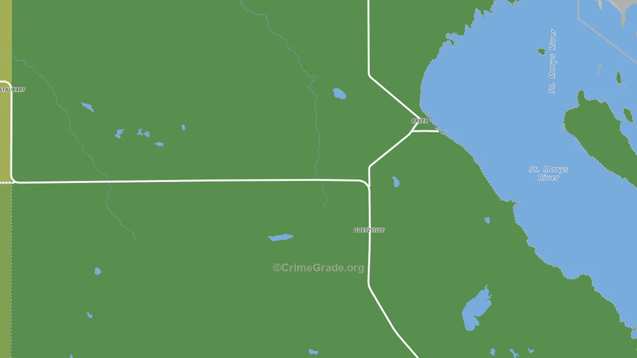 49736, MI Map of Vehicle Theft Rates