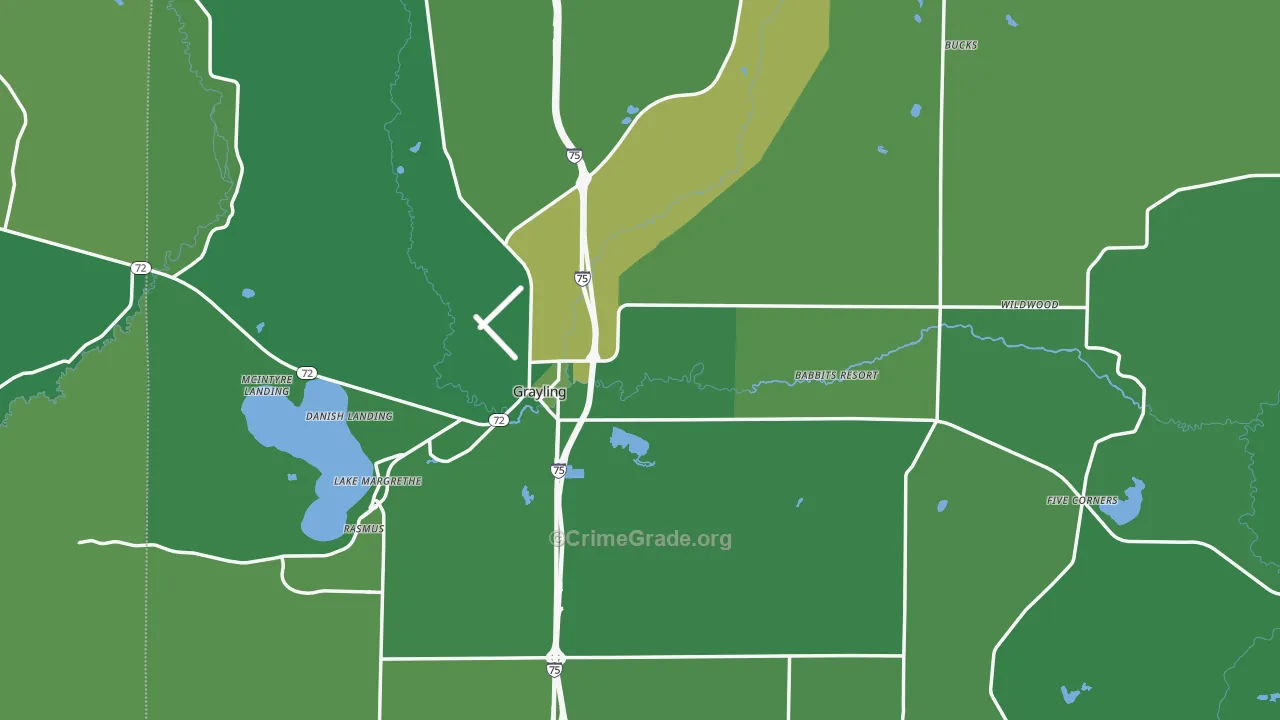 49738, MI Map of Vehicle Theft Rates