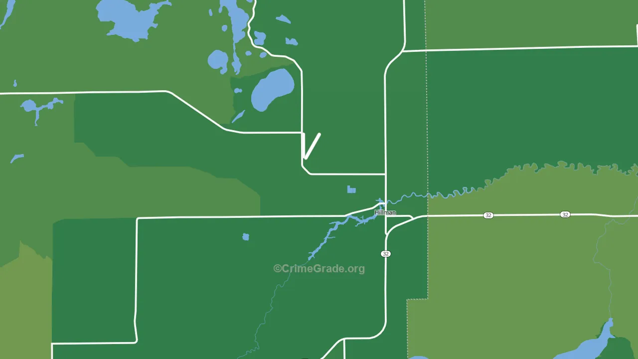 49746, MI Map of Vehicle Theft Rates