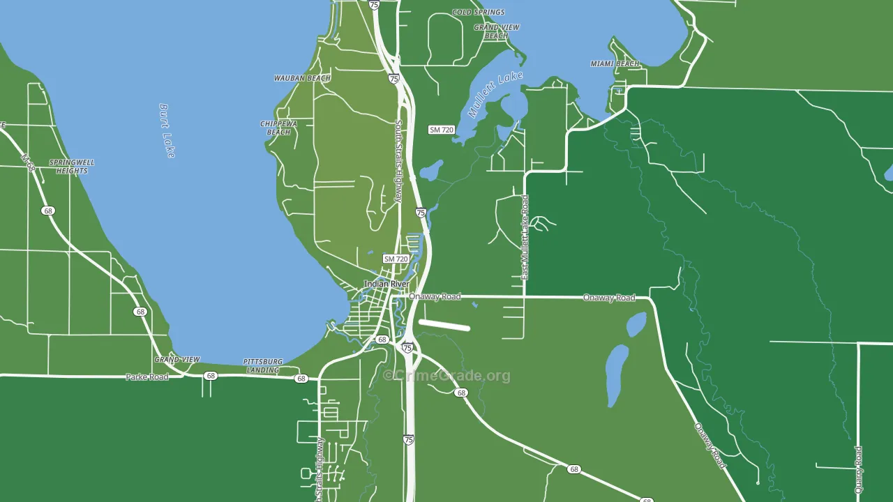 49749, MI Map of Vehicle Theft Rates