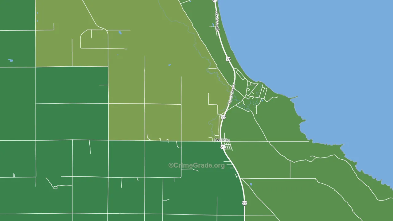 49766, MI Map of Vehicle Theft Rates