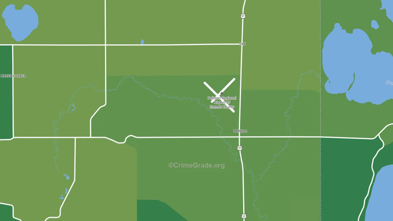 49769, MI Map of Vehicle Theft Rates