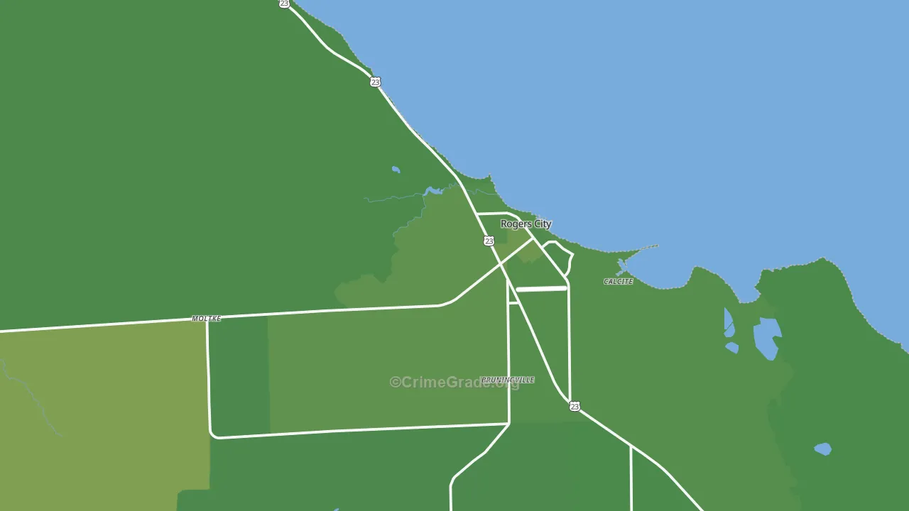 49779, MI Map of Vehicle Theft Rates
