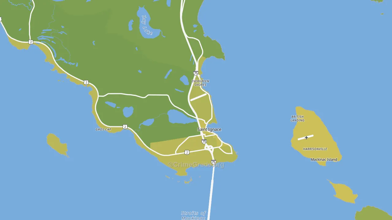49781, MI Map of Vehicle Theft Rates