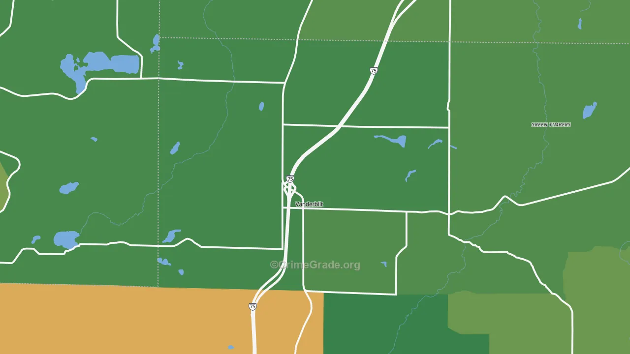 49795, MI Map of Vehicle Theft Rates