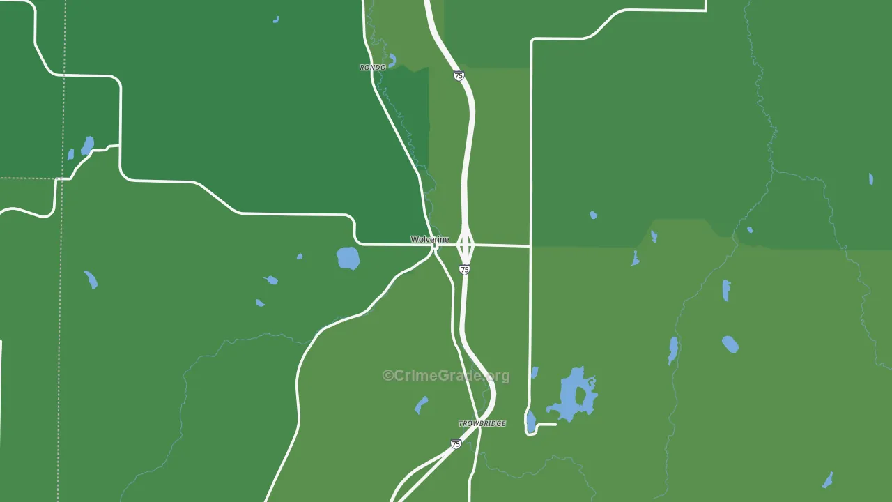 49799, MI Map of Vehicle Theft Rates