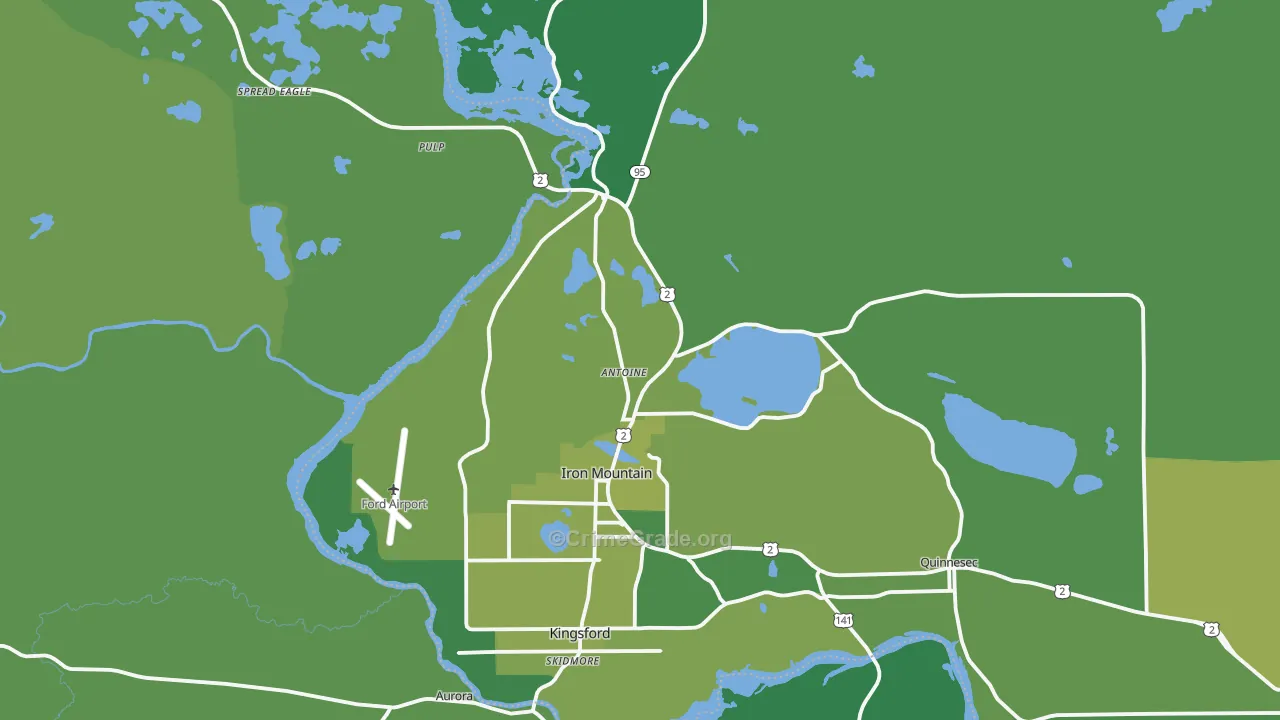49801, MI Map of Vehicle Theft Rates