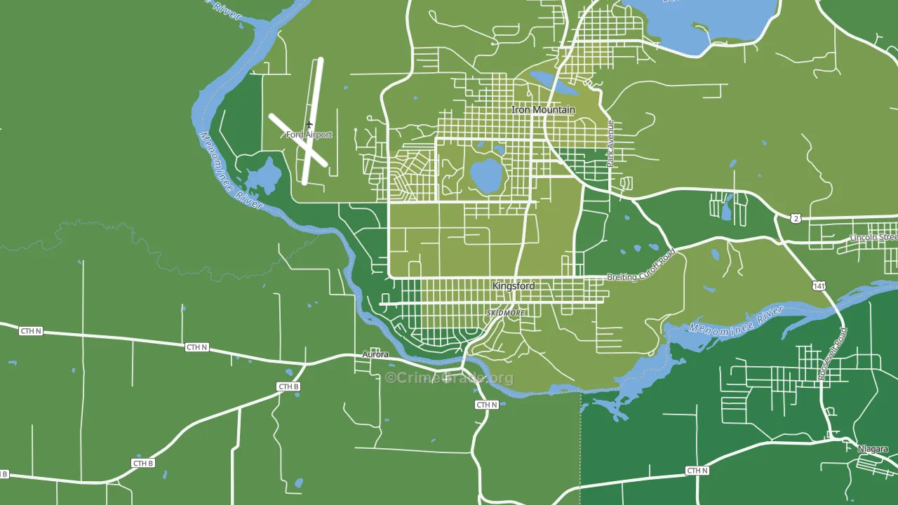49802, MI Map of Vehicle Theft Rates