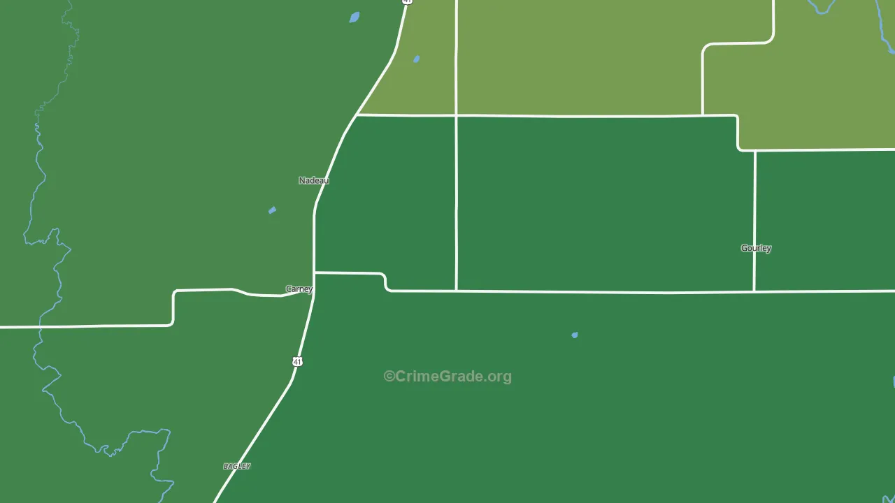 49812, MI Map of Vehicle Theft Rates