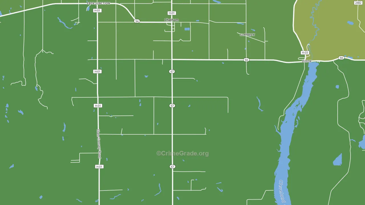 49816, MI Map of Vehicle Theft Rates