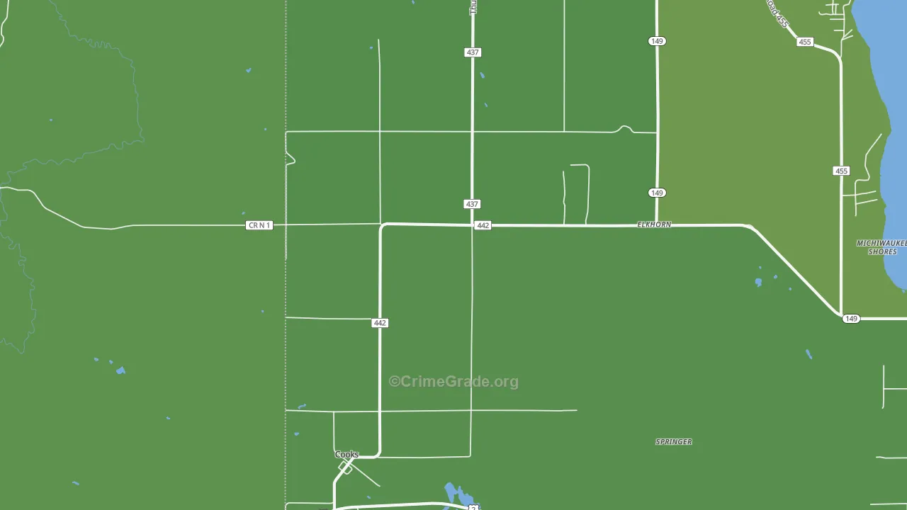 49817, MI Map of Vehicle Theft Rates