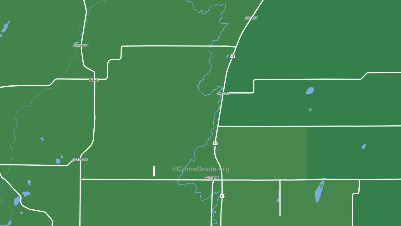 49821, MI Map of Vehicle Theft Rates