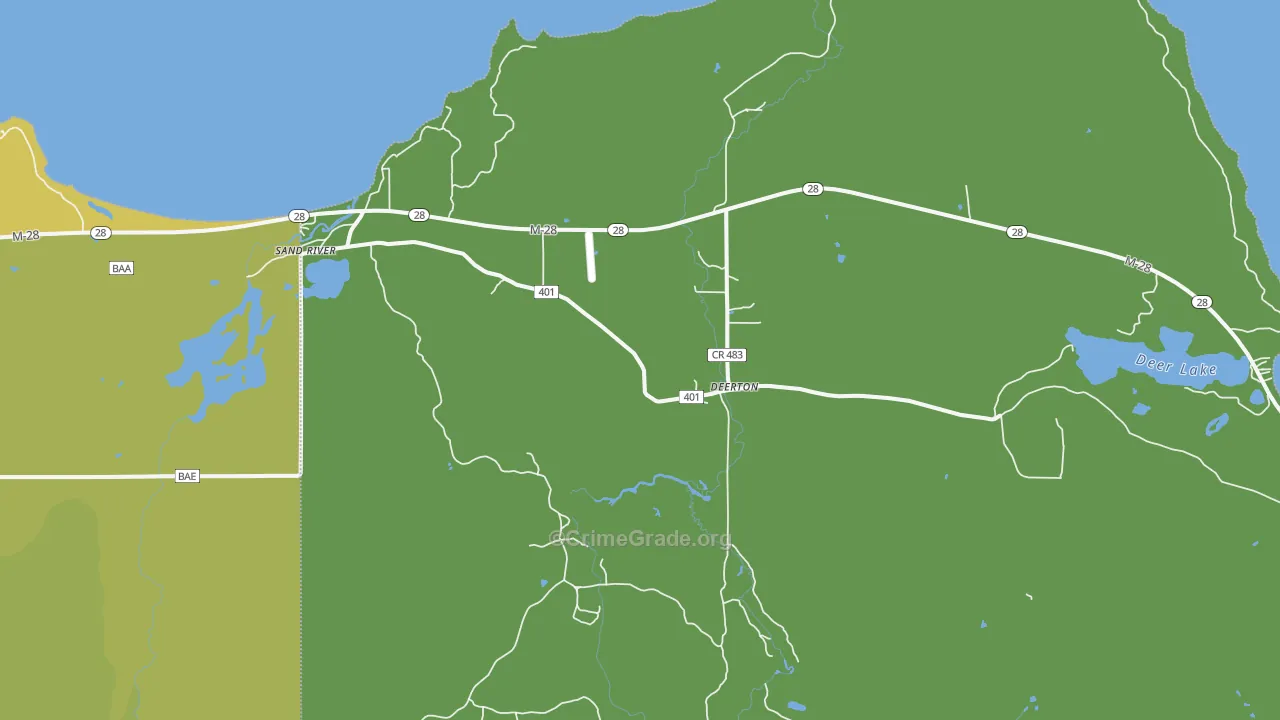 49822, MI Map of Vehicle Theft Rates