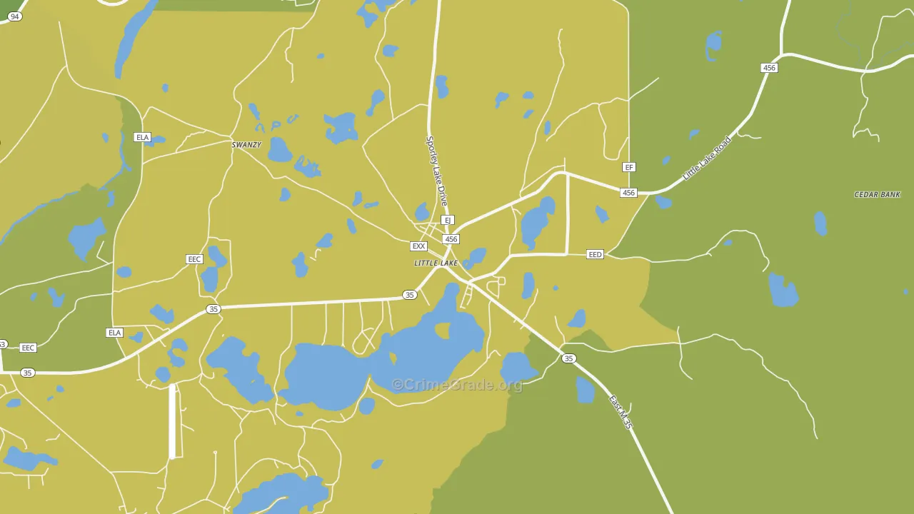 49833, MI Map of Vehicle Theft Rates