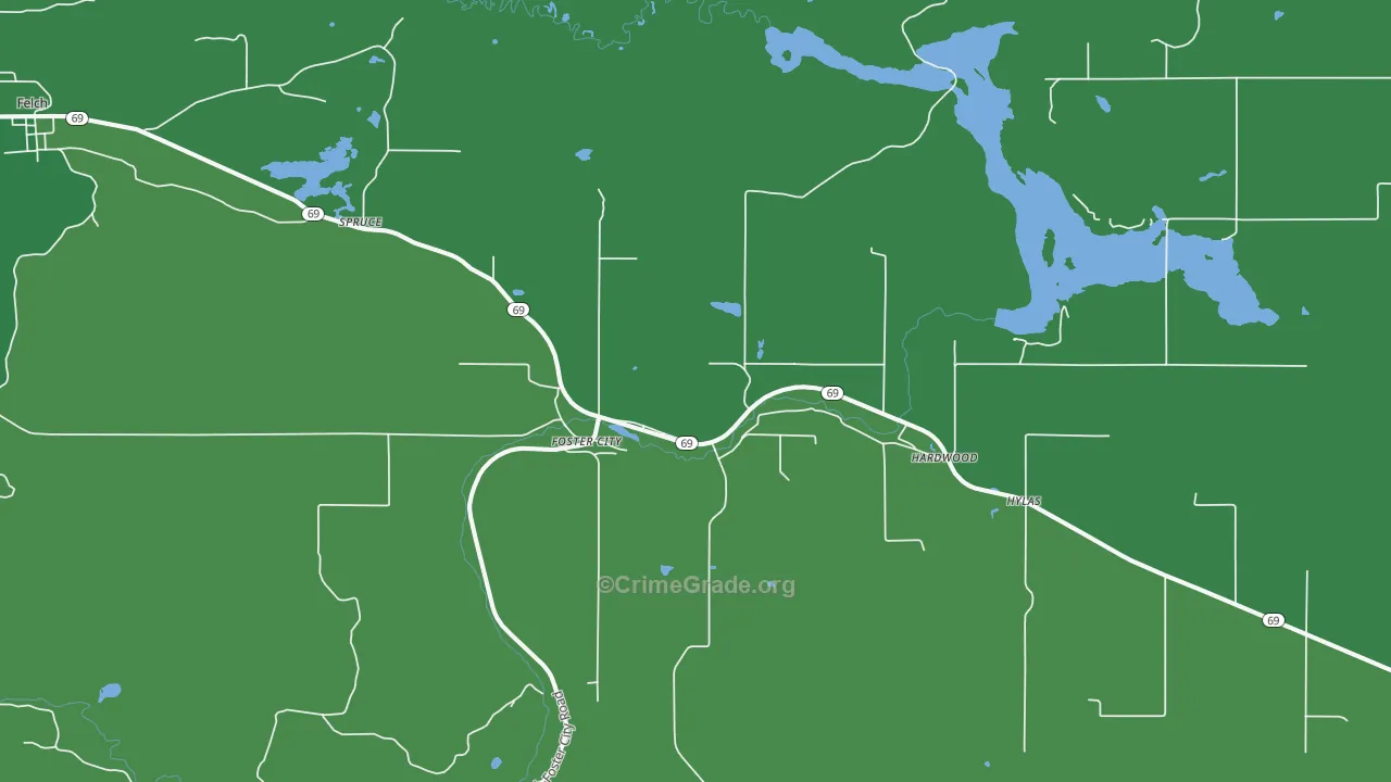 49834, MI Map of Vehicle Theft Rates
