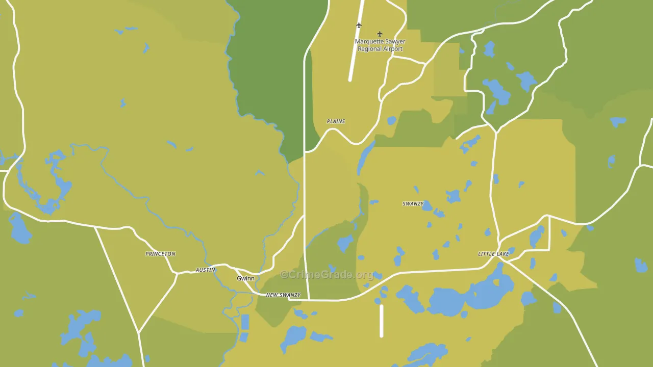 49841, MI Map of Vehicle Theft Rates