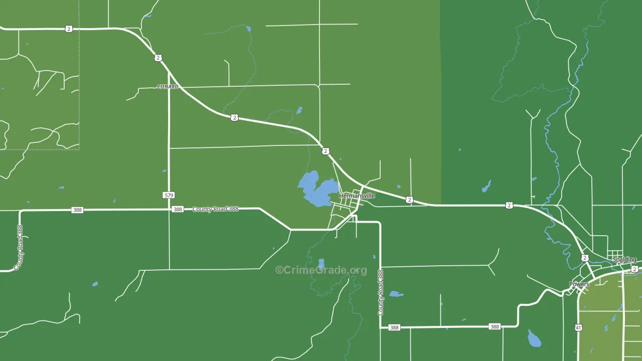 49847, MI Map of Vehicle Theft Rates