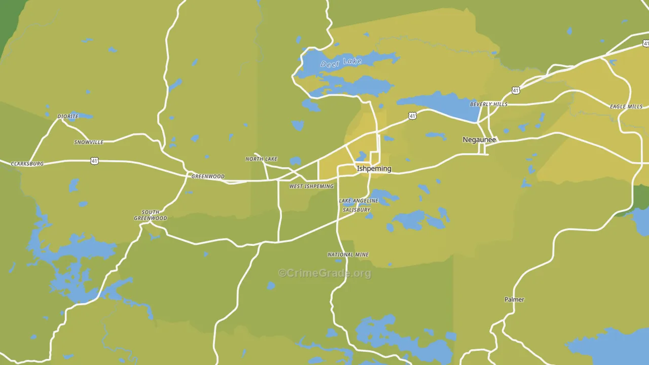 49849, MI Map of Vehicle Theft Rates