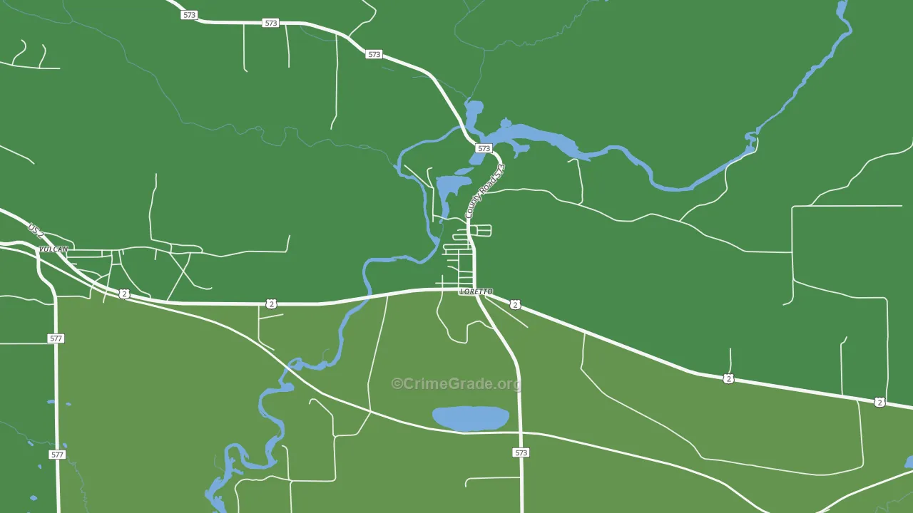 49852, MI Map of Vehicle Theft Rates