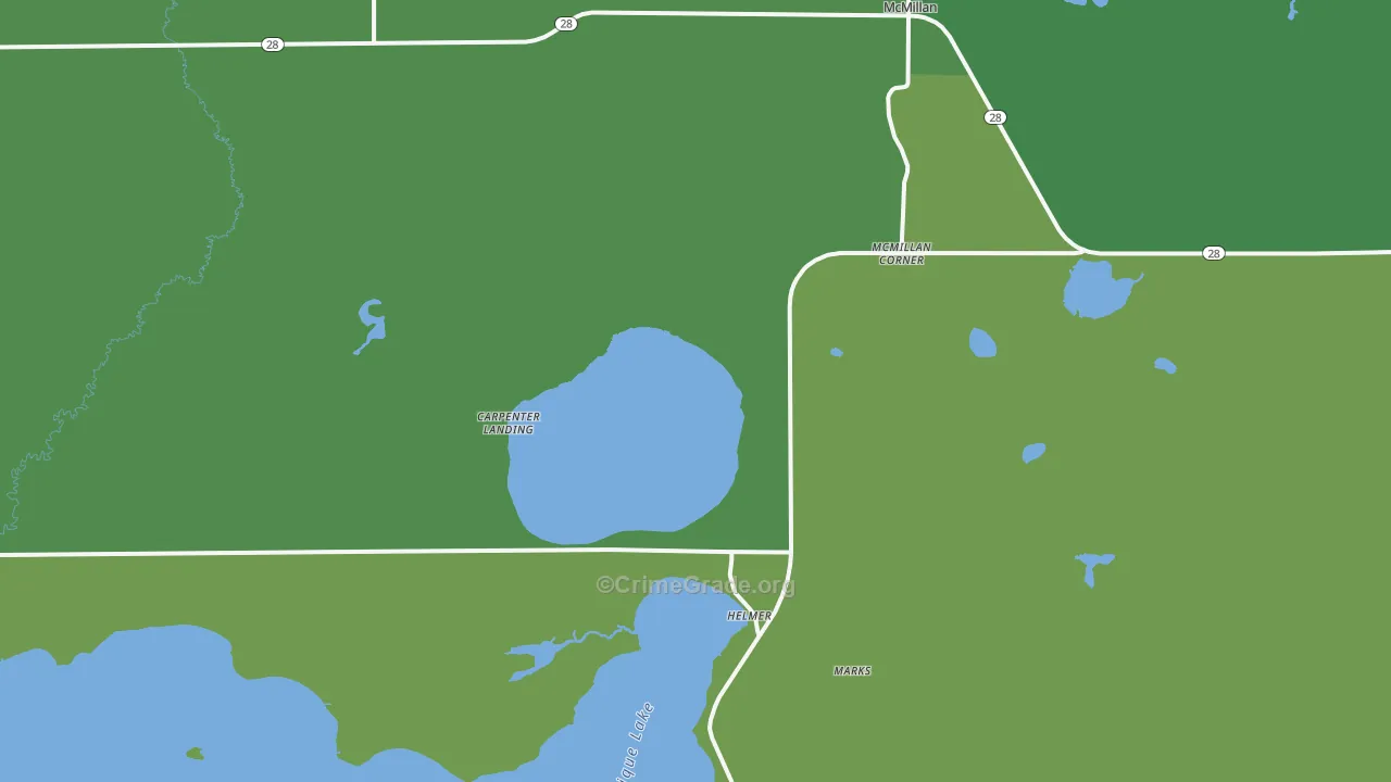 49853, MI Map of Vehicle Theft Rates