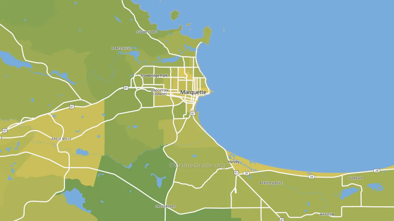 49855, MI Map of Vehicle Theft Rates