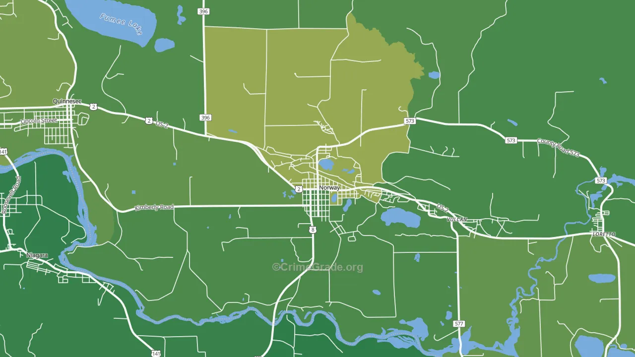 49870, MI Map of Vehicle Theft Rates