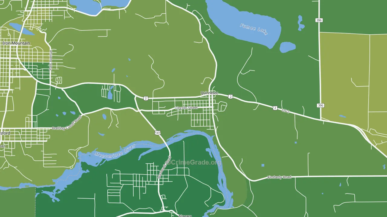 49876, MI Map of Vehicle Theft Rates