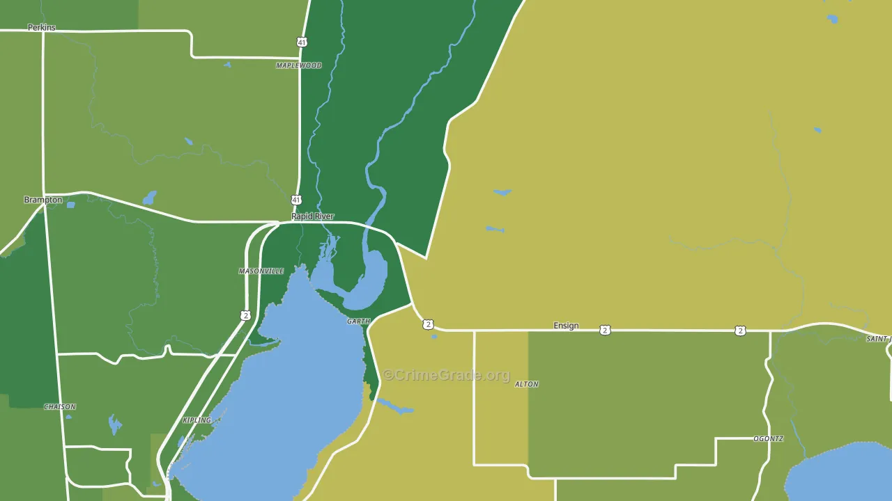 49878, MI Map of Vehicle Theft Rates