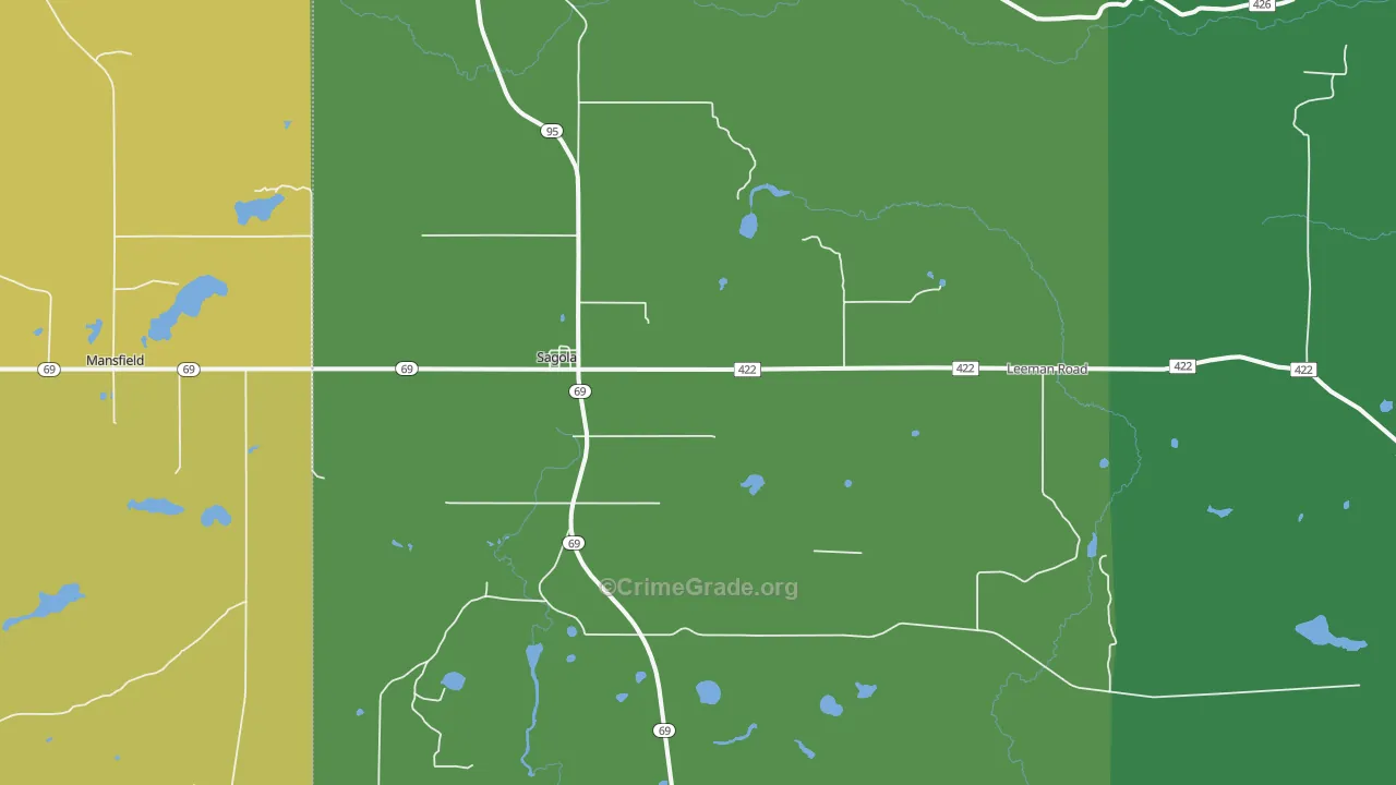 49881, MI Map of Vehicle Theft Rates