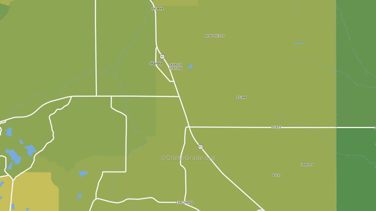 49885, MI Map of Vehicle Theft Rates